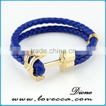 VIRGINSTONE Rose Gold Anchor Genuine Cow Leather Strip Bracelets women cuff rope bracelet