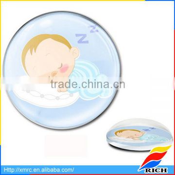 Wholesale souvenir round glass 3d fridge magnet for sale