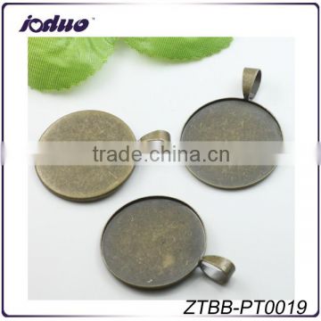 New Arrivals 1Inch /25MM Antique Bronze Plated Round Blank Pendant