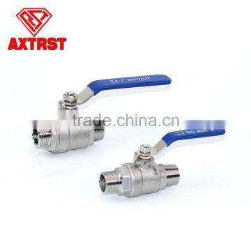 2pc Stainless steel Superior quality male thread floating ball valve with handles