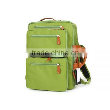 Plain Color Life Backpack School Bag Handbag with PU Leather