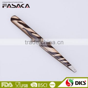 SSG168E -2015 New design stainless steel printing color eyebrow tweezers