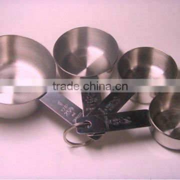 4pcs stainless steel measuring cup set 60ml,80ml,125ml,250ml,measurement cup
