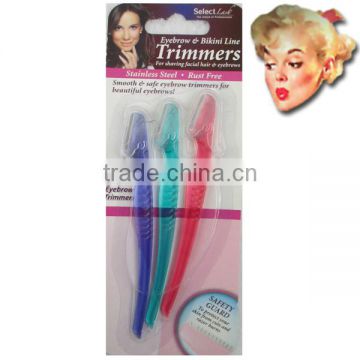 High quality professional 3 pieces eyebrow razor trimmers