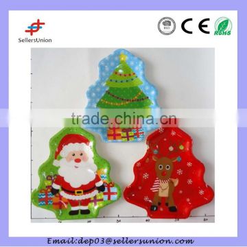 Christmas plastic tree plates