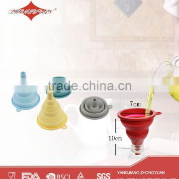 colorful food grade kitchen collapsible silicone funnel