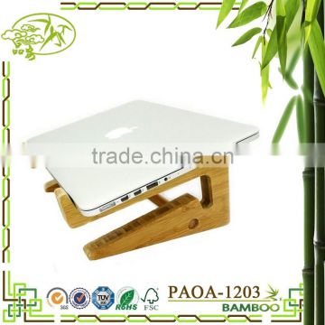 Aonong foldable bamboo laptop stand/Portable bamboo notebook stand holder