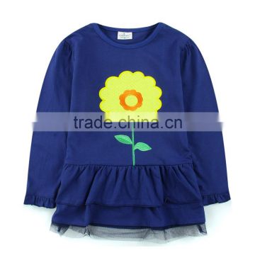 Wholesale Beautiful Baby and Girls Latest Design T Shirt With Ruffle Custom Design Kids Garment