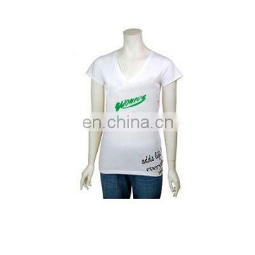 RPET new white comfortable/popular advertising/promotional women's T shirt