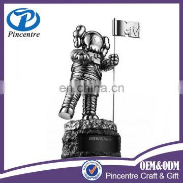 custom metal MTV trophy replica in store with round base