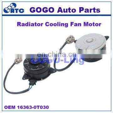 GOGO radiator cooling fan motor for TY OEM 168000-8450 16363-0T030