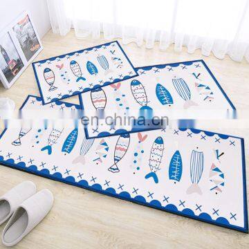 Hot selling low price custom non-skid waterproof printed mat for kitchen