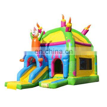 Candle Clown Bounce House Commercial Inflatable Bouncy Castle Combo Slide