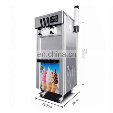 Soft Ice Cream Machine 3-Flavor Frozen Ice Cream Yogurt Maker With 22L/H Lcd Display Hot Sale