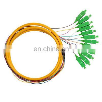 high quality G652D G657A 12 colors fiber optic single mode pigtails sc/apc 12 color