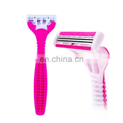 Popular hot selling triple blade shavers supplier women's disposable shaver