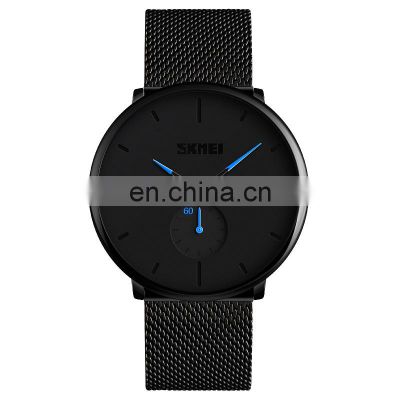 Custom Brand Skmei 9185 OEM Men Stainless Steel Wristwatch Waterproof Quartz Business Watches