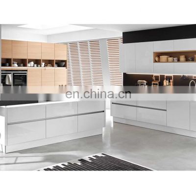 Luxury modern black and white custom wood pantry marble countertop design kitchen cabinet