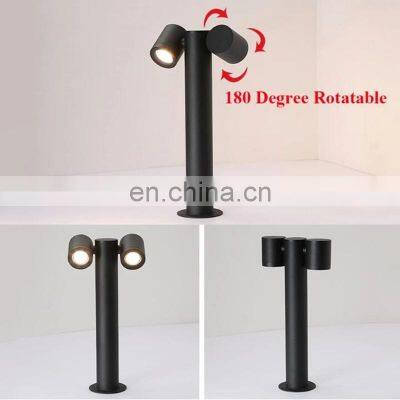 Garden Decoration Rotatable One Two Head LED Bollard Light 9W 18W LED Pathway Lights