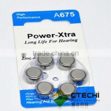 best selling 1.4v zinc air hearing aid battery A675