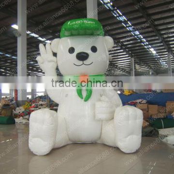 2016 HOT SALE white bear inflatable cartoon balloon cusomize factory