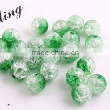 Green Color Wholesales 6mm to 16mm Acrylic Crackle Beads for Little Girl Chunky Necklace jewelry