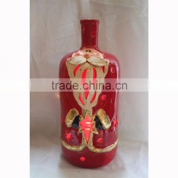 Ceramic santa claus tealight candle holder