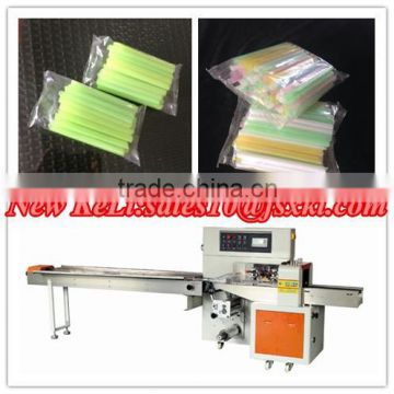 Drinking straw flow counting wrapping machine