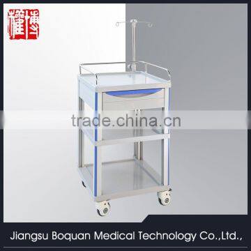 One drawer plastic-steel columns with a plate for loading small size ABS clinic trolley