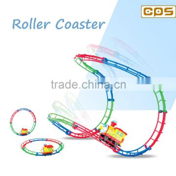 Children slot toy tumbling train toy with light