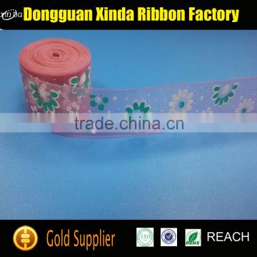 Dongguan Supplier wholesale polyester printed organza ribbon
