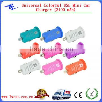 But it Now! Colored Mini USB Car Charger 5V 2.1A Universal Car Charger for Mobile Phone