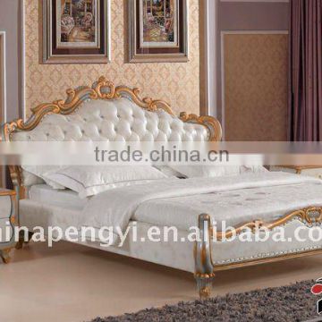 Pakistani furniture Elegant white king size leather bed PY-995A