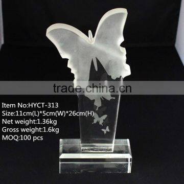 Hot selling crystal butterfly trophy for sale