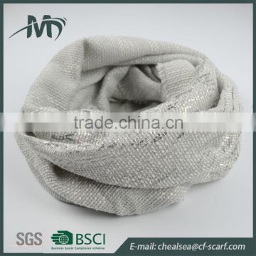 silver golden printed scarf for women, lady scarf loop