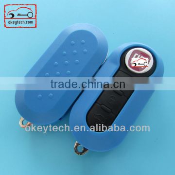 3 button shell key Fiat 500 key cover remote key cover Deep blue SIP22 blade for fiat 500 key
