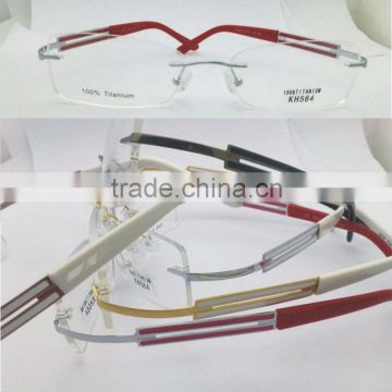 eye glasses square rimless titanium eyeglasses frames KH564