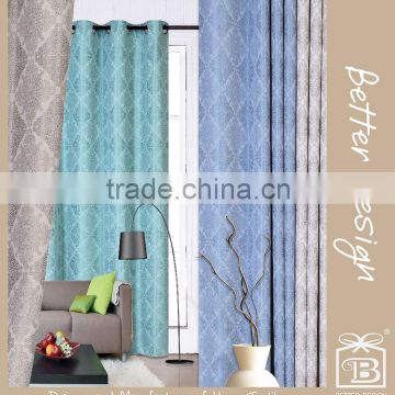 1pc blue/taupe/teal/beige color jacquard fabrics atmosphere fashion beautiful new style curtains designs pictures for 2016