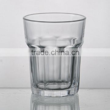 High tranaparent popular octagonal drinking glass cup manufacturer