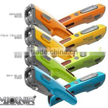 Amazing Hand Crank Emergency Safety Hammer With Razor Sharp Steel Seatbelt Cutter Blade