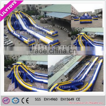 Commercial used giant inflatable water slide/three lane inflatable slide/luxury exciting slide