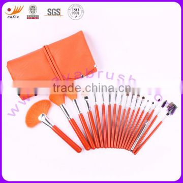 18pcs Nice Style Cosmetic brush professional set in orange pouch