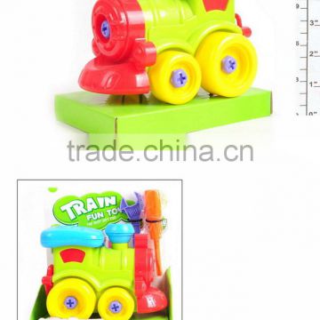 Baby fun toys Educational free wheel toy train with tools