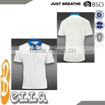 front pocket cotton white collar with blue polo collar mens fashion tennis top sports jersey