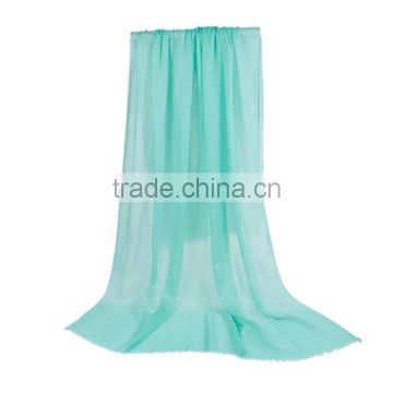 Cotton Polyester Blend Scarves & Wraps Rectangle Mint Green Scarf Made In China
