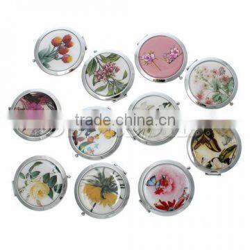 Round Flower Compact Mirror,At Random Compact Mirror,7.6cmx7cm 1PCs