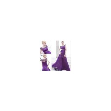 sell luxury elegant evening party gowns,purple beading evening party gowns,empire beading evening party gowns 80569