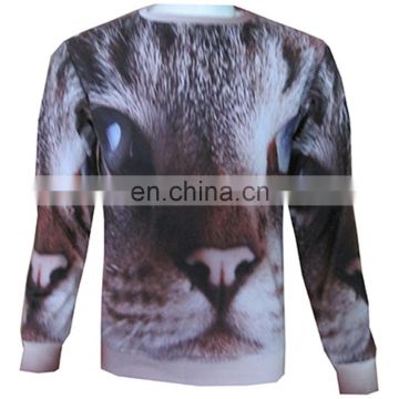 custom made sweatshirt sublimation print latest cute cat design sweater