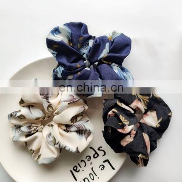 8colors free ship Floral  Women Hair No Crease Hair Tie Scrunchie Ponytail Hair Holder Rope For Women Girls