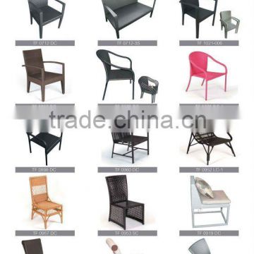 Aluminum Frame Outdoor Wicker Rattan Dining Chairs